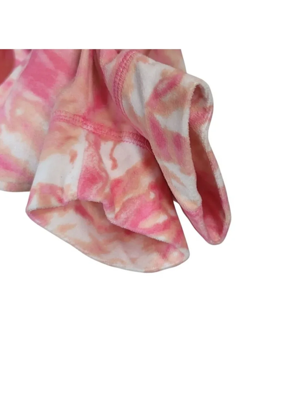 Justice Girls Fleece Pajama Set Pink Medium Tie Dye Hood Joggers Long Sleeves